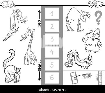 Trouver plus grand jeu pour colorier des animaux Banque D'Images