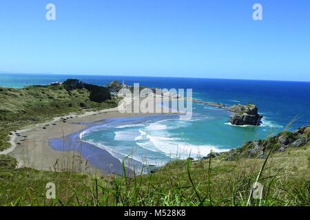 Château Point Lighthouse, Wairarapa, Nouvelle-Zélande Banque D'Images