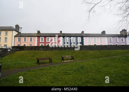 Aberaeron twon West Wales sur une image en février. Banque D'Images