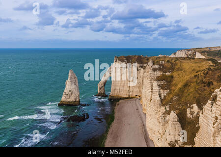 Etretat falaises avec arch - Normandie France Banque D'Images