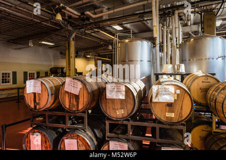 La brasserie bien connue avec une longue histoire attire les habitants et visiteurs avec des visites, des dégustations et une boutique de cadeaux à ses brewhouse à Boston, Massachusetts Banque D'Images