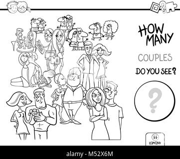 Combien de couples jeu Coloring Book Banque D'Images