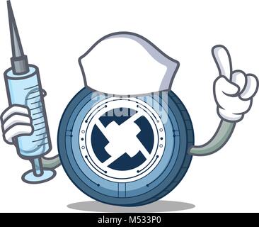 Infirmière 0X coin personnage cartoon Illustration de Vecteur