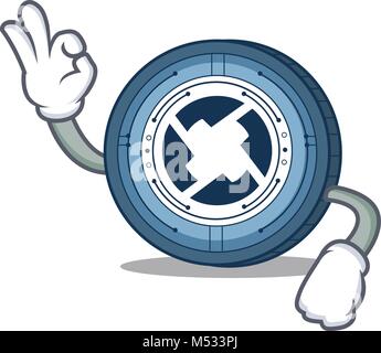 Okay 0X coin character cartoon Illustration de Vecteur