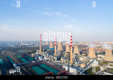 Gros plan de l'usine d'énergie thermique Banque D'Images