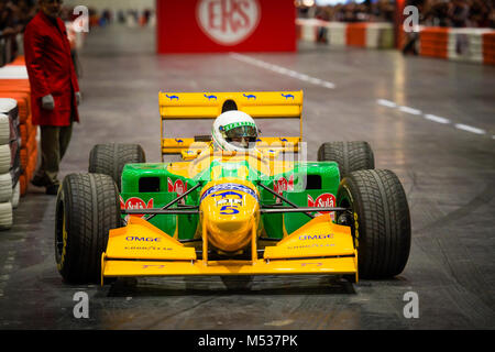 Ex 1993 Michael Schumacher Benetton B193 F1 voiture de course historique à la London Classic Car Show & Historic Motorsport Show International à ExCel Banque D'Images