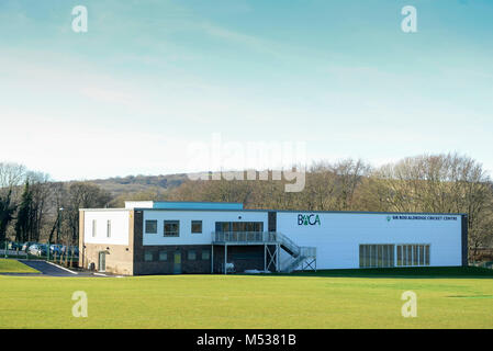 Coups de la tige au centre de cricket d'Aldridge Brighton Aldridge Académie communautaire à Brighton, Sussex, Angleterre Banque D'Images