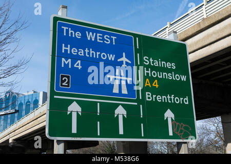 L'A4/M4 Chiswick Flyover dans l'ouest de Londres, Royaume-Uni Banque D'Images