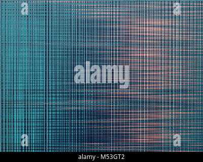 Résumé fond Glitch avec effet de distorsion, vert, bleu et orange, lignes horizontales et verticales, excellent comme toile de fond pour le diaporama Banque D'Images