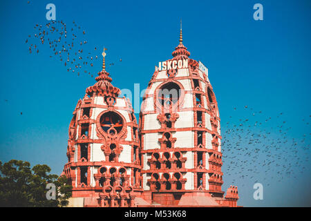 Temple ISKCON à New Delhi, Inde Banque D'Images
