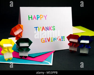 Carte message pour votre famille et vos amis ; Joyeux Thanksgiving Banque D'Images