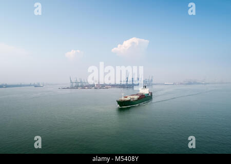 Vue aérienne du port de Tianjin Banque D'Images