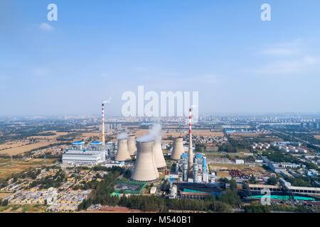 Vue aérienne d'une centrale thermique Banque D'Images