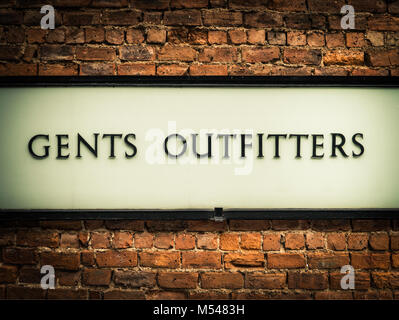 Vintage Gents Outfitters Sign Banque D'Images