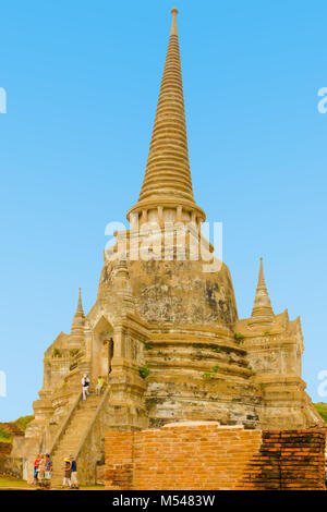 La pagode en pierre de l'ancienne Thaïlande Ayutthaya Banque D'Images