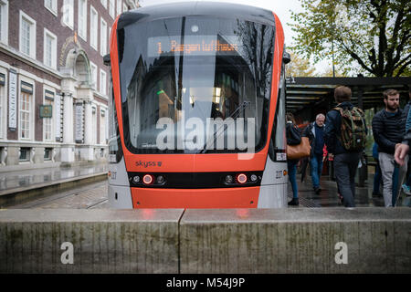 Tramway moderne à Bergen Banque D'Images