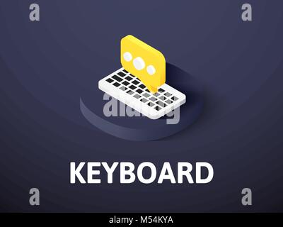 L'icône du clavier, isométrique isolé sur un fond de couleur Illustration de Vecteur