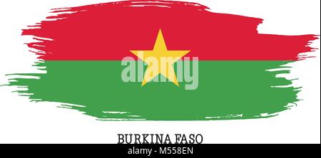 Drapeau du Burkina Faso trait de peinture grunge vector Illustration de Vecteur