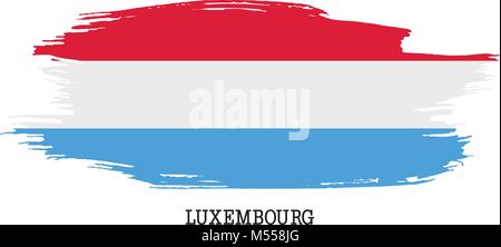 Drapeau Luxembourg trait de peinture grunge vector Illustration de Vecteur