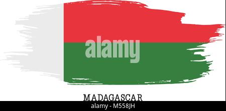Drapeau Madagascar trait de peinture grunge vector Illustration de Vecteur