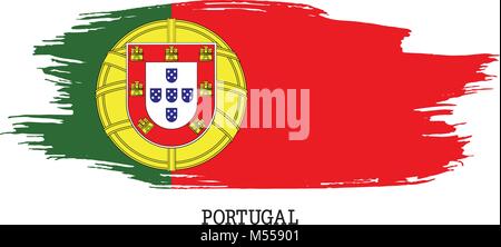 Drapeau Portugal trait de peinture grunge vector Illustration de Vecteur
