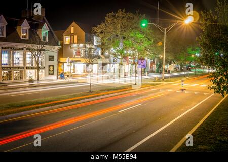 Newport Rhode island les rues de la ville le soir Banque D'Images