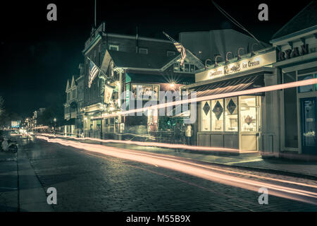 Newport Rhode island les rues de la ville le soir Banque D'Images