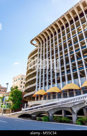 Spokane Washington sur les toits de la ville et des rues Banque D'Images