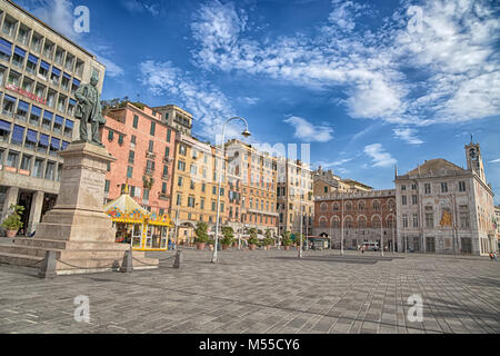 Gênes (Genova), le 19 juillet 2017 - Vue de Caricamento square, place importante près de l'ancien port (Porto Antico) de Gênes, Italie Banque D'Images