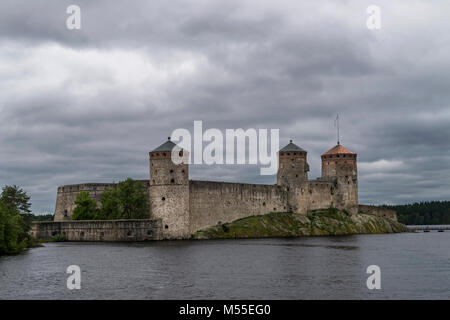 Vue sur Château Olavinlinna, Savonlinna, Finlande Banque D'Images