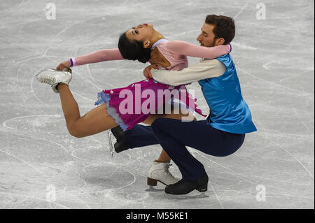 20 février 2018 : Min Yura et Alexandre Gamelin Â de la Corée du Sud en concurrence en danse libre à Gangneung Ice Arena , Gangneung, Corée du Sud. Ulrik Pedersen/CSM Banque D'Images