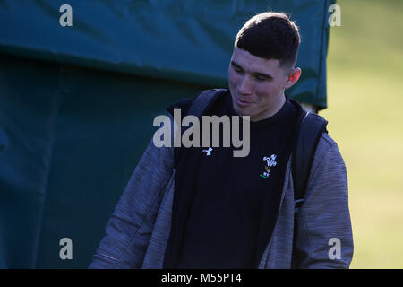 Cardiff, Royaume-Uni. Feb 20, 2018. Seb Davies de galles. Le Pays de Galles rugby team training session à la Vale Resort de Hensol, près de Cardiff, Pays de Galles, le mardi 20 février 2018. L'équipe se préparent pour leur prochaine NatWest 6 Nations 2018 championship match contre l'Irlande ce week-end par pic. crédit : Andrew Verger/Alamy Live News Banque D'Images