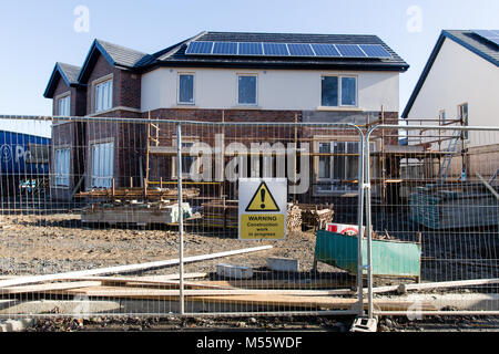Maynooth, comté de Kildare, Irlande. 20 févr. 2018 : secteur du logement irlandais s'efforce de répondre à la demande comme toujours pas assez de nouvelles maisons sont construites. Site de construction à Maynooth. Banque D'Images
