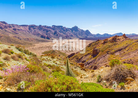 Le Parc National du Teide vue panoramique vue aérienne Banque D'Images