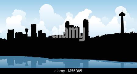 Skyline silhouette de la ville de Niagara Falls, Ontario, Canada. Illustration de Vecteur