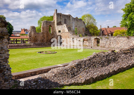 Ruines de St Augustine's Abbey, le plus ancien monastère bénédictin à Canterbury, Kent le Sud de l'Angleterre, Royaume-Uni. Site du patrimoine mondial de l'UNESCO Banque D'Images