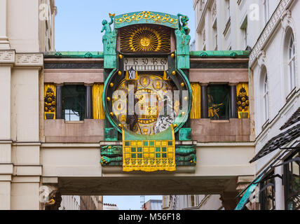 Ankeruhr Réveil dans Hoher Markt - Vienne Autriche Banque D'Images