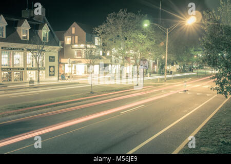 Newport Rhode island les rues de la ville le soir Banque D'Images