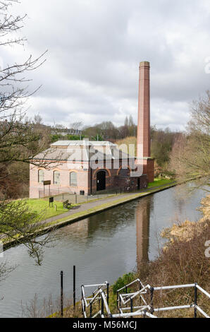 Le canal de la vallée de Galton Centre du patrimoine à l'ancienne station de pompage sur le Canal de Birmingham à Smethwick, West Midlands Banque D'Images