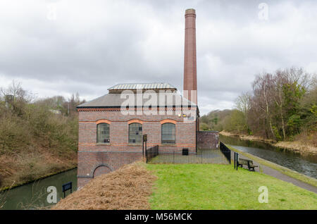 Le canal de la vallée de Galton Centre du patrimoine à l'ancienne station de pompage sur le Canal de Birmingham à Smethwick, West Midlands Banque D'Images