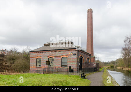 Le canal de la vallée de Galton Centre du patrimoine à l'ancienne station de pompage sur le Canal de Birmingham à Smethwick, West Midlands Banque D'Images