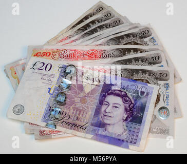 Devise British Pounds Bank Notes Banque D'Images