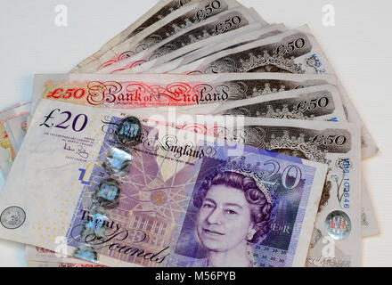 Royaume-uni British Pound Currency Bank Notes Banque D'Images