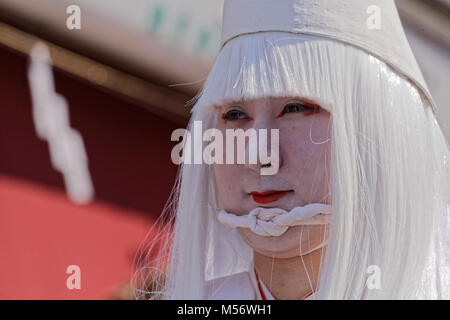 Le Daigyoretsu pendant la Sanja Matsuri festival, Tokyo, Japon. Banque D'Images