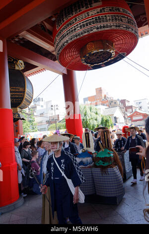 Le Daigyoretsu pendant la Sanja Matsuri festival, Tokyo, Japon. Banque D'Images