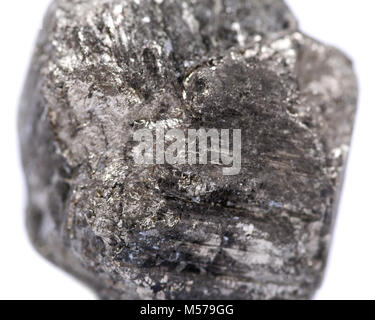Cube de pyrite naturelles du Pérou, isolé sur fond blanc Banque D'Images