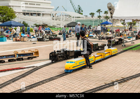 Ride sur modèles réduits de trains, de Meriken Park, Kobe, Japon Banque D'Images