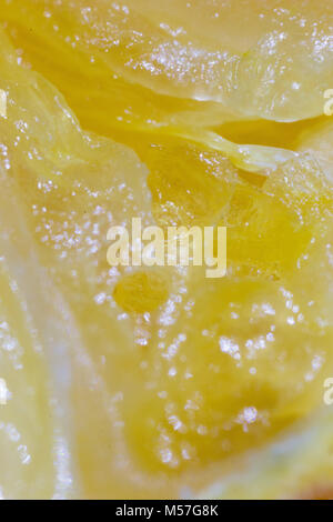 Organique, macro, les agrumes, l'orange, macro nature, détail, couper, éclat, chair, jaune, des stries, Peel, fruits, naturel, de couleur, de vitamine, de la nature, de l'alimentation, tropical Banque D'Images