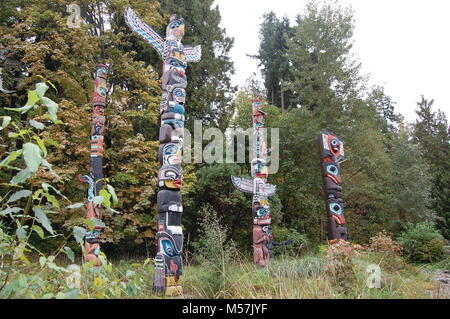 Les Totems du Parc Stanley Banque D'Images