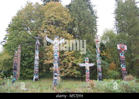 Les Totems du Parc Stanley Banque D'Images